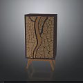 Modern Wooden Cabinet with Tree Pattern Cutout Design and Sturdy Wooden Legs