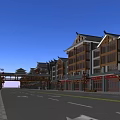 Traditional Chinese Commercial Street with Classic Architecture Pedestrians Shops and Wooden Structures