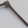Primitive Stone Axe Weapon with Wooden Handle Wrapped in Rope and Sharp Blade 3d model