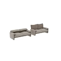 Modern Beige Upholstered Two Seater Sofa With Plush Cushions For Living Room