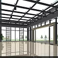 Modern Store Front Desk With Glass Windows And Elegant Marble Floor Design