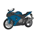 Blue Sport Motorcycle With Sleek Modern Design Aerodynamic Bodywork Headlights And Black Seat