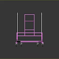 Pink Metal Cart With Wire Mesh Bottom And Movable Wheels Frame Structure