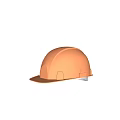 Orange Safety Helmet With Smooth Surface And Protective Design For Work Use 3d model