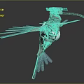 Futuristic Mechanical Bird Character With Detailed Metal Wings And Head Light Design