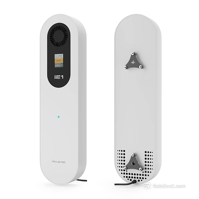 White Fibaro Smart Home Control Device With Display And Mounting Brackets 3d model 