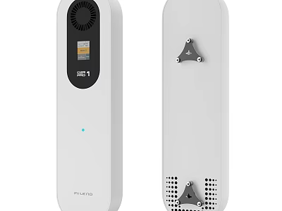 White Fibaro Smart Home Control Device With Display And Mounting Brackets 3d model