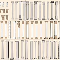 Various Decorative White Architectural Columns With Twisted Designs And Different Capitals 3d model