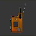 Orange Boombox Radio With Dual Speakers Handle FM Buttons And Antenna Design