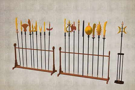 Chinese weapon display rack 3d model