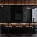 Modern Clubhouse Interior With Bar Stools And Artistic Lighting