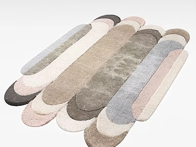 Soft Square Rugs in Neutral Tones with Modern Simple Design for Home Decor 3d model