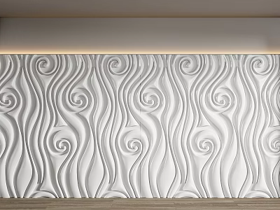 Textured White Wall Panels with Intricate Swirl Patterns for Modern Interior Decoration 3d model