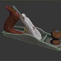 Traditional Woodworking Hand Plane with Wooden Handle Metal Body and Adjustable Blade