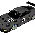 Black Track Style Race Car With Number 10 And Rear Wing Design