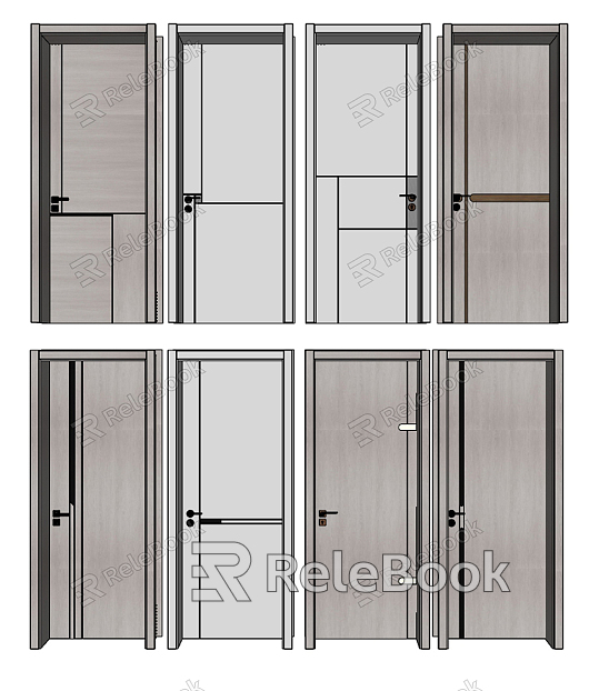 Modern swing door single door model