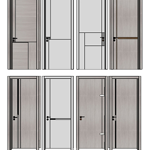 Modern swing door single door 3d model