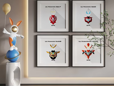 Cartoon Hanging Paintings Cartoon Hanging Paintings Children Hanging Paintings 3d model