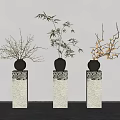 New Chinese-style Middle Ancient Bonsai Platform 3d model