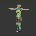 Game Movie Character In White Red Black Armor Suit With Arms Outstretched Standing Pose