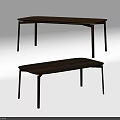 Modern Wooden Dining Tables With Minimalist Structure And Different Design Styles 3d model