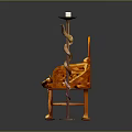Ornate Golden Throne With Intricate Patterns And Spiral Candlesticks Holding Candles