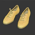 Yellow Corduroy Lace Up Casual Shoes With Black Shoelaces And Rubber Soles