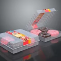 Transparent Plastic Donut Containers With Pink Chocolate Sprinkles Open Lid