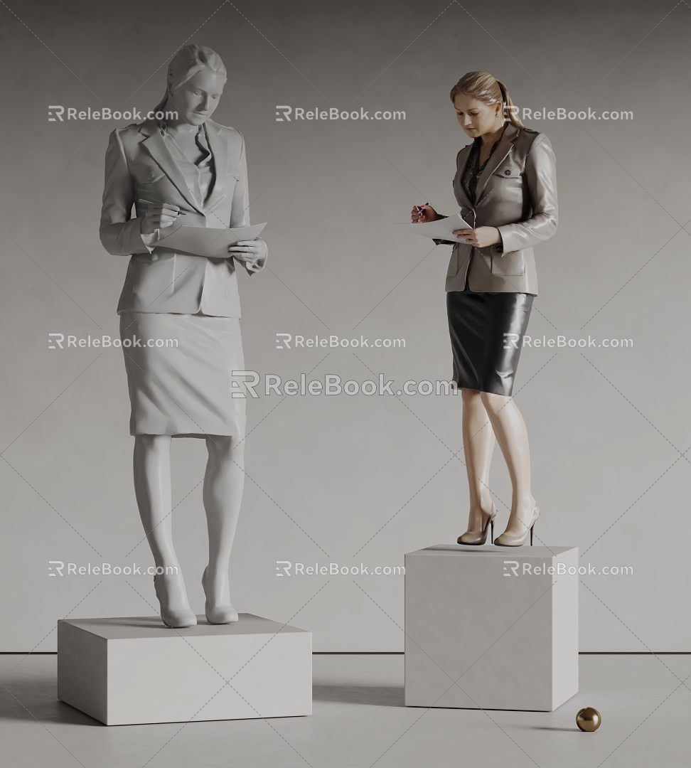 Characters Business Characters Beautiful Women Characters Standing Models 3d model