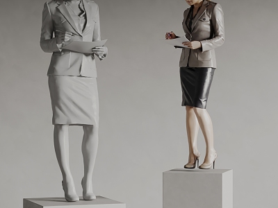 Characters Business Characters Beautiful Women Characters Standing Models 3d model