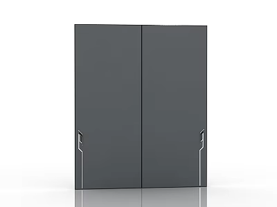 Black Double Wardrobe Doors With Smooth Surface And Minimalist Handles 3d model