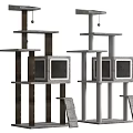 Sturdy Cat Trees With Multi Level Platforms Cubby Holes And Ladders In Brown White