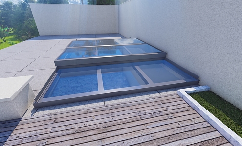 Xiaoshan villa lighting well translation skylight 3d model