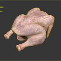 Whole Raw Chicken with Pink Color and Textured Surface on Black Background