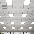 Modern Ceiling Interior Design With Decorative Patterns Recessed Lights And Ventilation Grilles 3d model