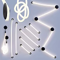 Modern Wall Lights With Linear Design And Spherical Gold Accents For Home Decor