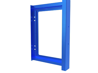 Durable Blue Metal Structural Frame With Installation Holes For Industrial Applications 3d model