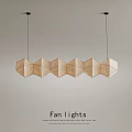 Fan Lights With Modern Geometric Design For Hanging Ceiling Decoration 3d model