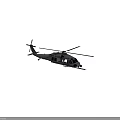 Military Helicopter With Extended Rotor Blades Open Doors And Detailed Fuselage Design
