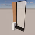 Modern Wooden And Glass Partition Design With White Cabinet And Black Base