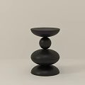 Modern Black Side Table With Stacked Spherical Design And Smooth Surface 3d model
