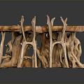 Natural Root Wood Furniture Set With Table And Matching Chairs Design