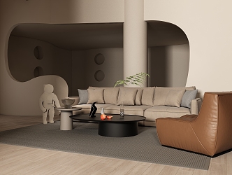 Sofa brown sofa accessories 3d model