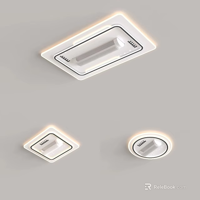 Modern Ceiling Lights With Various Shapes And Illumination 3d model 