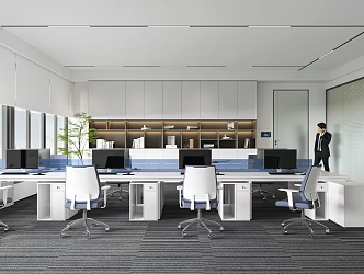 Modern Office Staff Office 3d model
