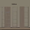 Poliform Interior Storage System Featuring Metal Frames And Wooden Panels 3d model