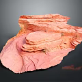 Red Layered Decorative Rock With Natural Textured Surface For Garden Landscape