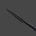 Sharp Metallic Weapon Knife With Black Riveted Handle Glossy Blade And Metallic Finish