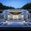 Luxury Forest Villa Resort With Swimming Pool Modern Architecture And Lush Green Trees Surroundings