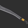 Primitive Weapon Machete With Sharp Metal Blade And Yellow Black Handle 3d model